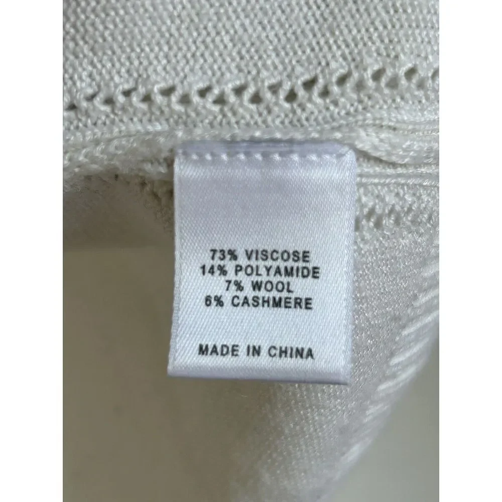 St. John Striped‎ Button Cardigan Sweater White/Black Size S (P) Cashmere Blend